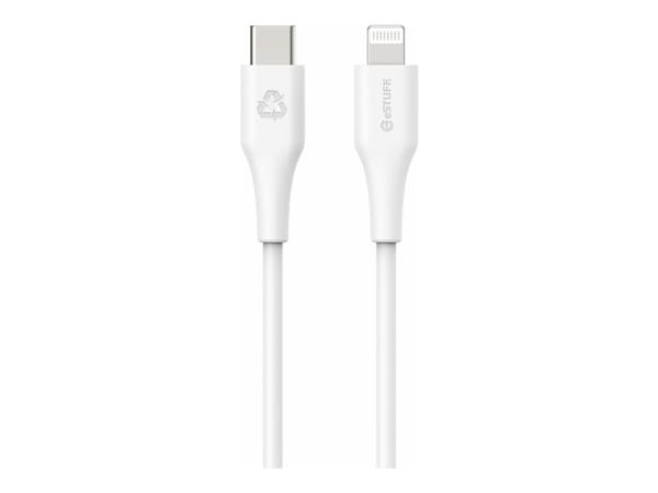 eSTUFF INFINITE Super Soft, 1 m, Lightning, USB C, Uros, Uros, Valkoinen