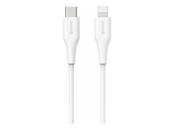 eSTUFF INFINITE Super Soft, 1 m, Lightning, USB C, Uros, Uros, Valkoinen