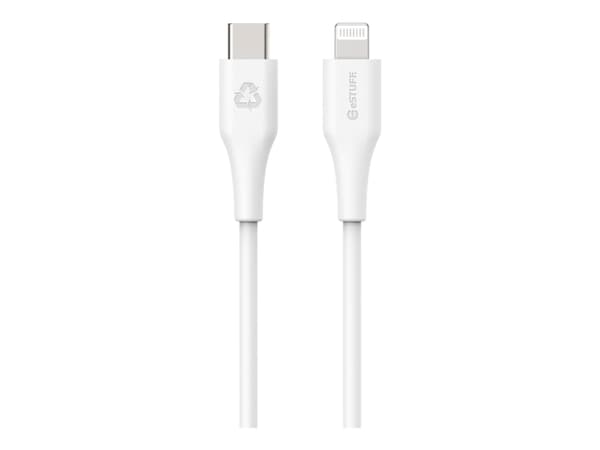 eSTUFF INFINITE Super Soft, 1 m, Lightning, USB C, Uros, Uros, Valkoinen
