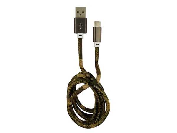 LC-Power LC-C-USB-TYPEC-1M-5, 1 m, USB A, USB C, Kamuflasje, Grønn