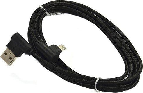 Vega USB-kabel USB MICRO NYLON KABEL SVART VINKLIG PREMIUM 1M&gt