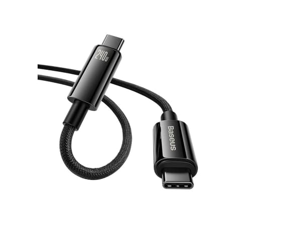 Kaapeli USB-C do USB-C Baseus Tungsten Gold 240W 1m (czarny)