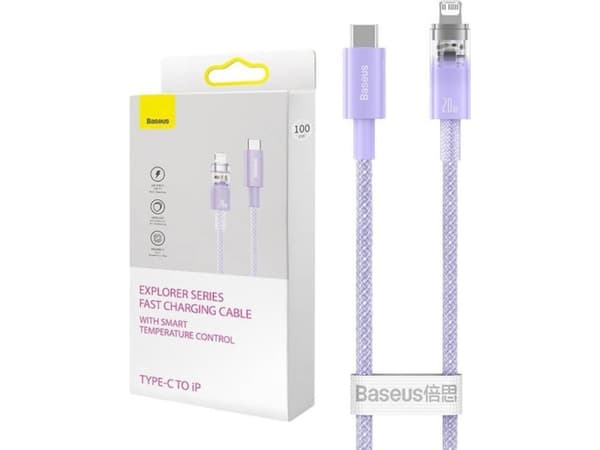 Baseus USB-C to Lightning Explorer Series fast charging cable 1m, 20W (purple)