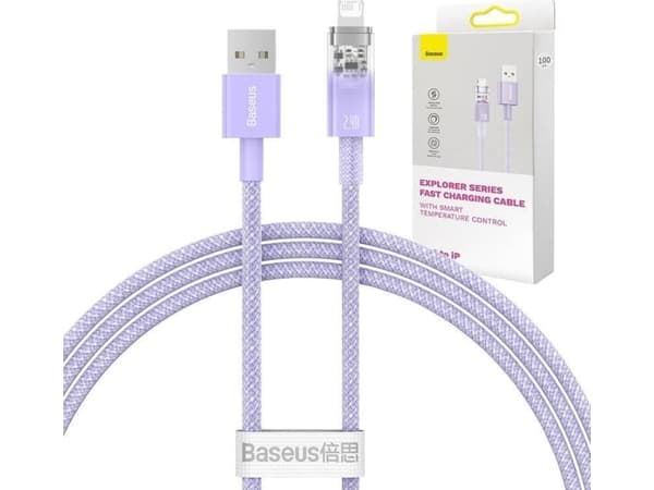 Baseus USB-A to Lightning Explorer Series fast charging cable 1m, 2.4A (purple)