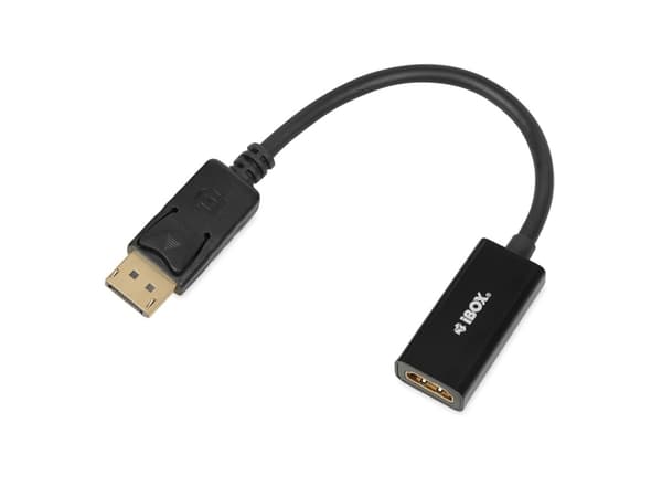 iBOX - Adapterkabel - DisplayPort hane till HDMI hona - svart