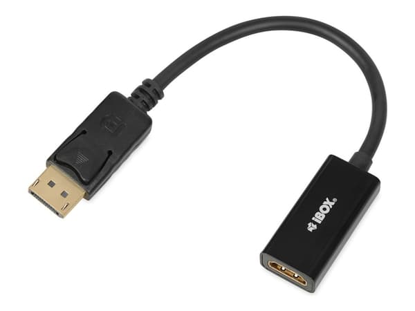 iBOX - Adapterkabel - DisplayPort hane till HDMI hona - svart