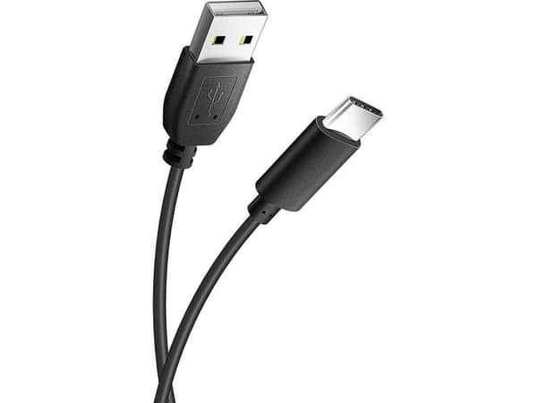 Tele.com Partner USB-A - USB-C Kabel Svart