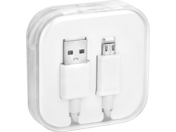 USB-kabel Partner Tele.com Micro USB-kabel BOX vit