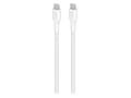 Miniatyrbild 1 av 2: Puro PURO Fabric USB-kabel - Kraftig flätad USB-C till USB-C-kabel 1,2 m (vit)