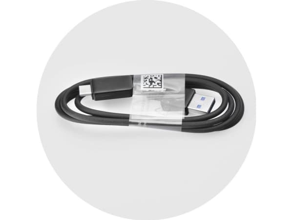 Partner Tele.com USB-A - USB-C 1m kaapeli Musta