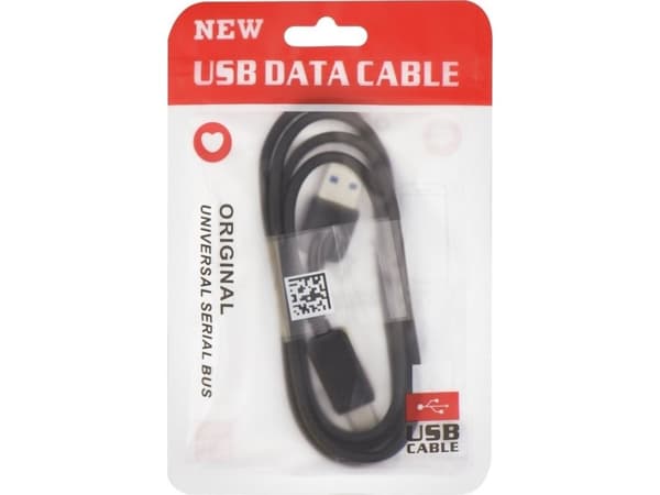 Partner Tele.com USB-A - USB-C 1m kaapeli Musta