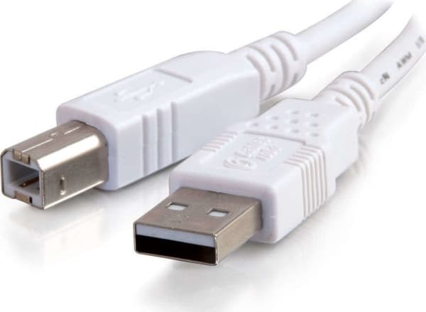 C2G - USB-kabel - USB (hane) till USB typ B (hane) - USB 2.0 - 3 m - vit
