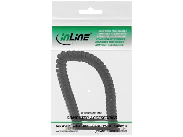 InLine 18895, 4 m, RJ10, RJ10, Svart, Hankontakt, Hankontakt