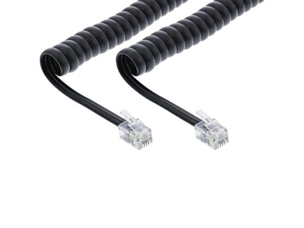 InLine 18895, 4 m, RJ10, RJ10, Svart, Hankontakt, Hankontakt