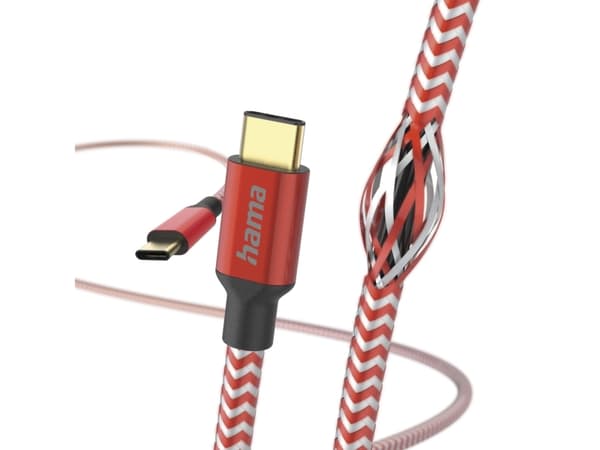 Hama Reflective, 1,5 m, USB C, USB C, USB 2.0, 0,48 Gbit/s, Rød