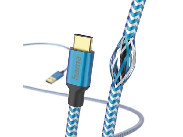 Hama Reflective, 1,5 m, USB A, USB C, USB 2.0, 0,48 Gbit/s, Blå
