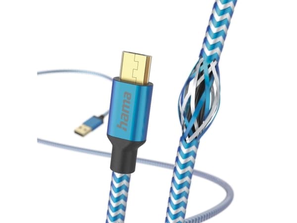 Hama Reflective, 1,5 m, USB A, Micro-USB B, USB 2.0, 0,48 Gbit/s, Blå