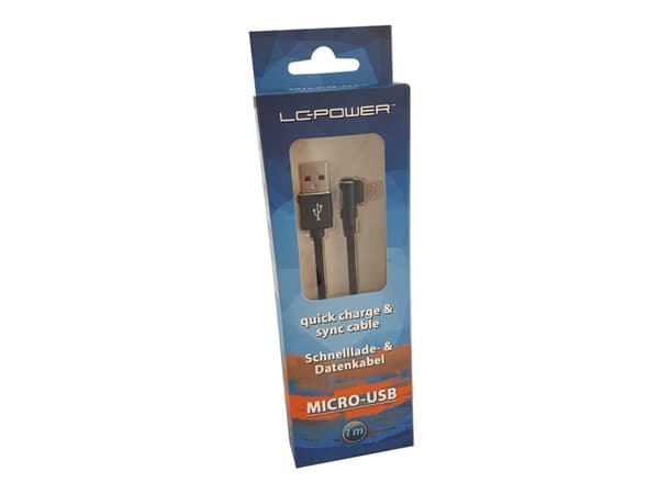 LC-Power LC-C-USB-MICRO-1M-2, 1 m, USB A, Micro-USB B, Sort