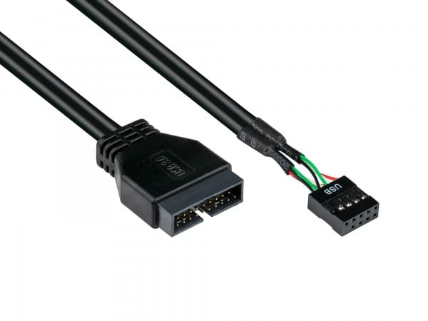 Alcasa 5021-PST4, 0,6 m, USB 2.0, 480 Mbit/s, Sort