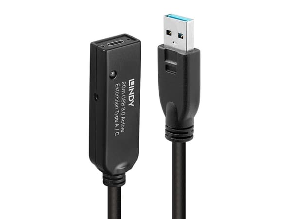 Lindy 43375, 20 m, USB A, USB A, USB 3.2 Gen 1 (3.1 Gen 1), Sortera