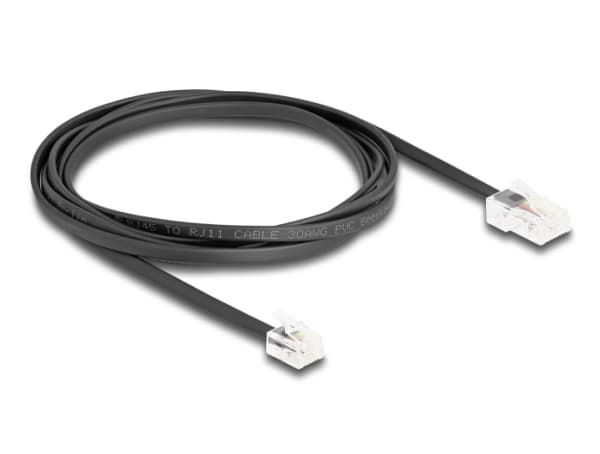 DeLOCK 88036, 2 m, RJ-45, RJ-11, Svart, Hankontakt, Hankontakt