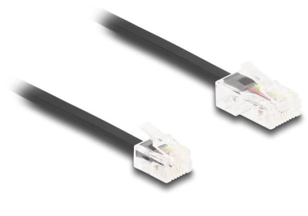 DeLOCK 88036, 2 m, RJ-45, RJ-11, Svart, Hankontakt, Hankontakt