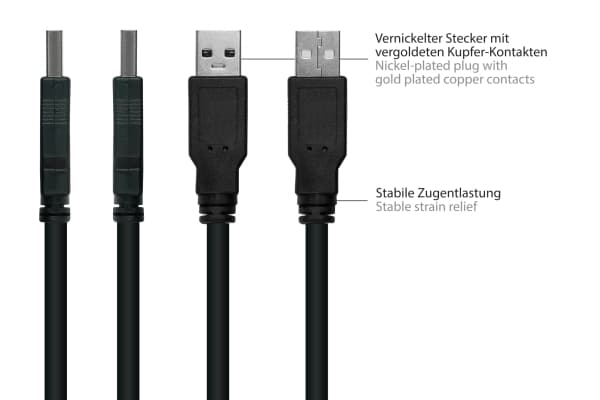 Alcasa UK20P-AEA-003S, 0,3 m, USB A, USB A, USB 2.0, 0,48 Gbit/s, Svart