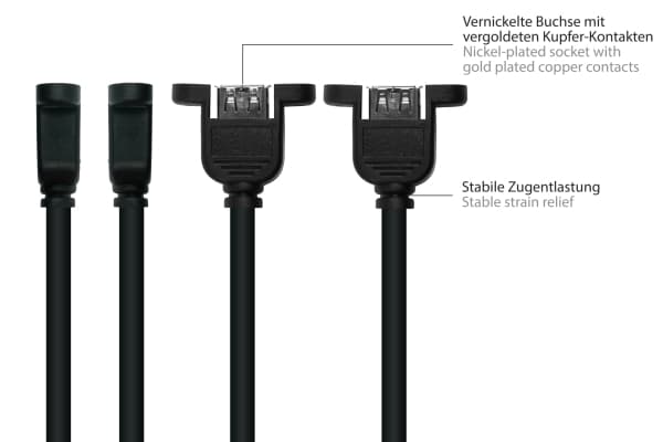 Alcasa UK20P-AEA-003S, 0,3 m, USB A, USB A, USB 2.0, 0,48 Gbit/s, Svart