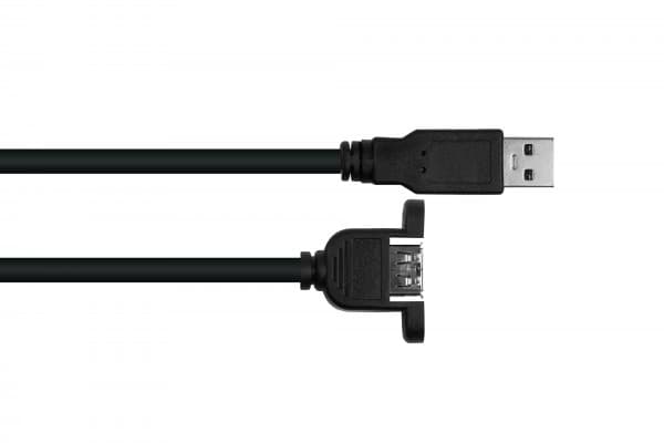 Alcasa UK20P-AEA-003S, 0,3 m, USB A, USB A, USB 2.0, 0,48 Gbit/s, Svart
