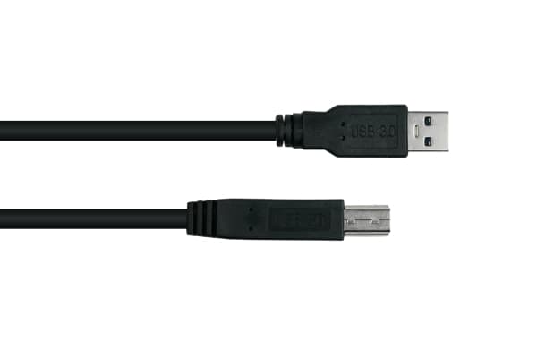 Alcasa UK30P-AB-005S, 0,5 m, USB A, USB B, USB 3.2 Gen 1 (3.1 Gen 1), 5 Gbit/sek., Sort