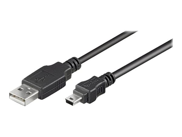 goobay - USB-kabel - USB (hane) till mini-USB typ B (hane) - USB 2.0 - 30 cm - svart