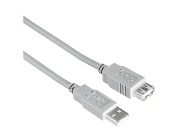 Hama 00200906, 3 m, USB A, USB A, USB 2.0, 0,48 Gbit/s, Grå