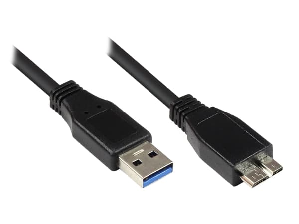EXSYS EX-K1640-2, 2 m, USB A, Micro-USB B, USB 3.2 Gen 1 (3.1 Gen 1), 5 Gbit/s, Svart