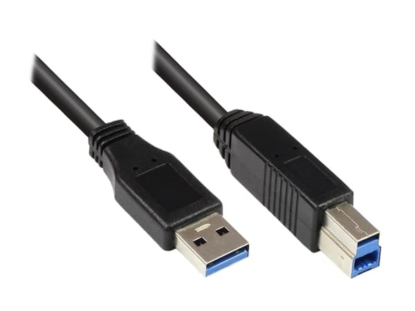 EXSYS EX-K1506, 5 m, USB A, USB B, USB 3.2 Gen 1 (3.1 Gen 1), 5 Gbit/s, Sort