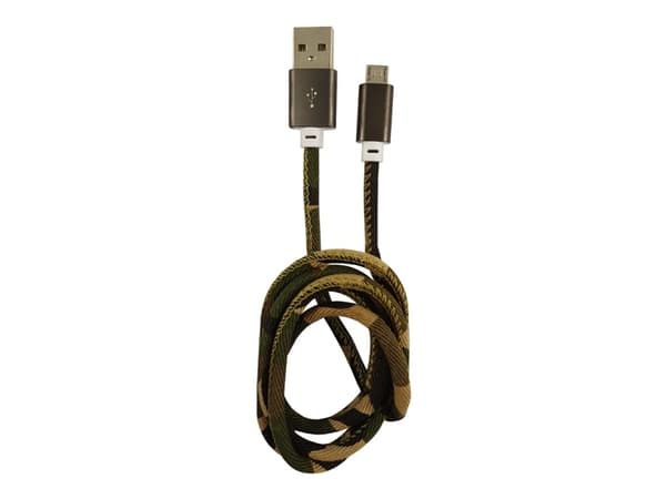 LC-Power LC-C-USB-MICRO-1M-5, 1 m, USB A, Micro-USB B, Kamuflasje, Grønn