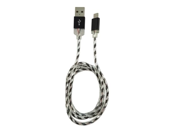 LC-Power LC-C-USB-MICRO-1M-8, 1 m, USB A, Micro-USB B, Sort, Sølv