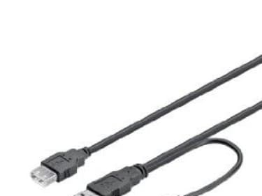 M-Cab 7300052, 0,3 m, USB A, 2 x USB A, USB 2.0, Hane/Hona, Svart