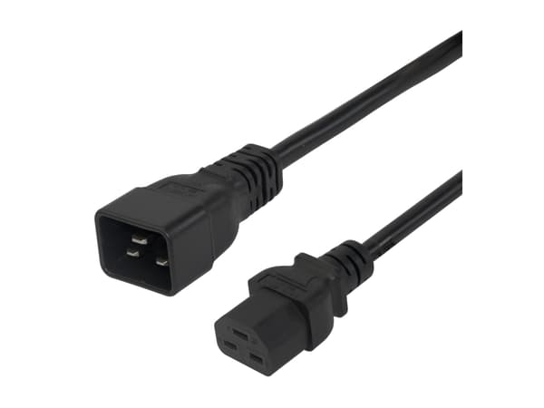 DELTACO - Strømkabel - IEC 60320 C20 til IEC 60320 C21 - 2 m - high temperature - svart