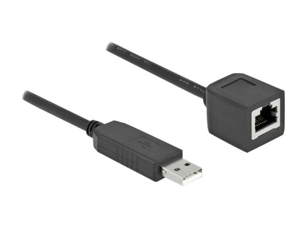Delock - Seriell adapter - USB (hane) till RJ-45 (hona) - 50 cm - USB / USB 2.0 / EIA-232 - svart