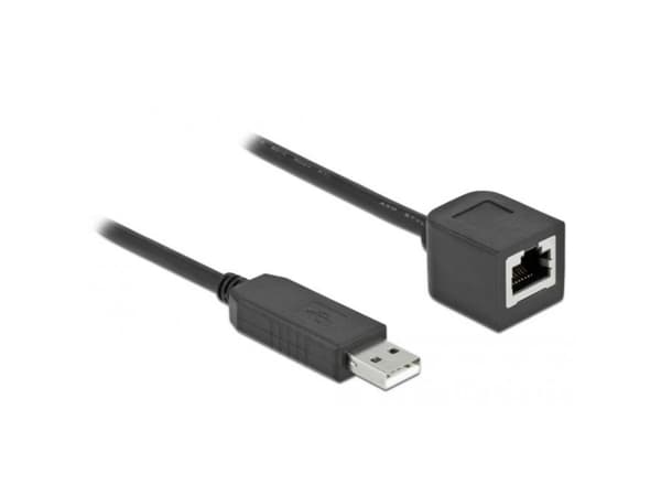 Delock - Seriell adapter - USB (hane) till RJ-45 (hona) - 2 m - USB / USB 2.0 / EIA-232 - svart