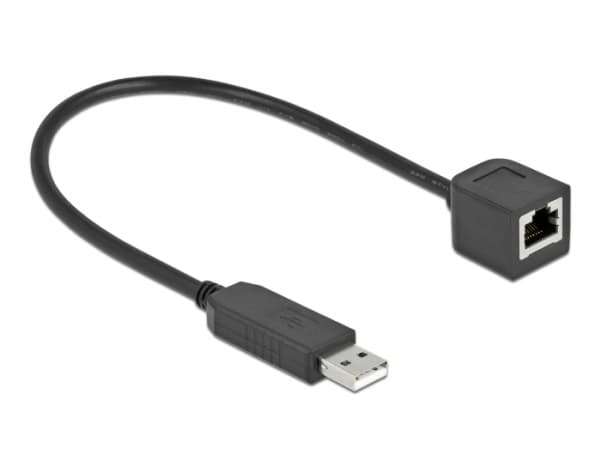 Delock - Seriell adapter - USB (hane) till RJ-45 (hona) - 25 cm - USB / USB 2.0 / EIA-232 - svart