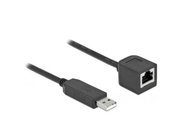 Delock - Seriell adapter - USB (hane) till RJ-45 (hona) - 25 cm - USB / USB 2.0 / EIA-232 - svart