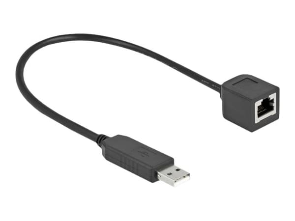 Delock - Seriell adapter - USB (hane) till RJ-45 (hona) - 25 cm - USB / USB 2.0 / EIA-232 - svart