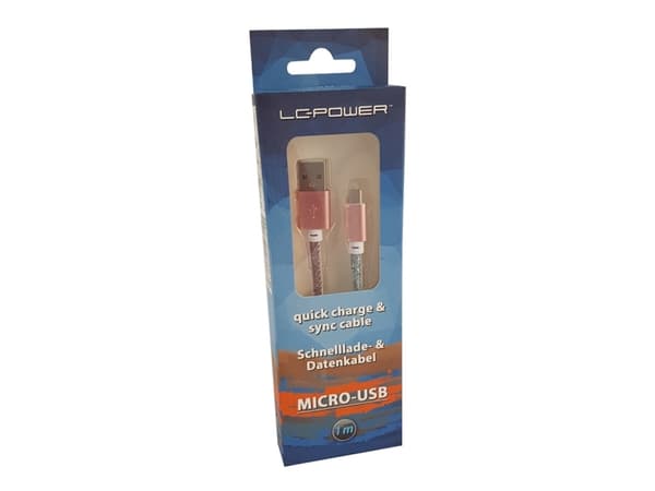 LC-Power LC-C-USB-MICRO-1M-4, 1 m, USB A, Micro-USB B, Monivärinen