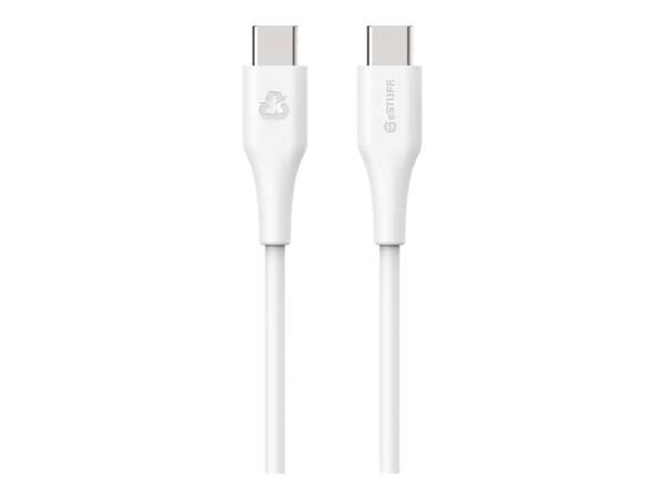 eSTUFF INFINITE - USB-kabel - 24 pin USB-C (hane) rak till 24 pin USB-C (hane) rak - USB 2.0 - 3 m - 100 % återvunnen plast, USB-C Power Delivery (60