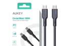 Miniatyrbilde 5 av 5: Aukey USB-C - USB-C USB-kabel 1,8 m Svart (CB-SCC102 BK)