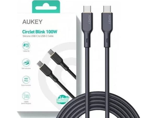 Aukey USB-C - USB-C 1 m USB-kabel Svart (CB-SCC101 BK)