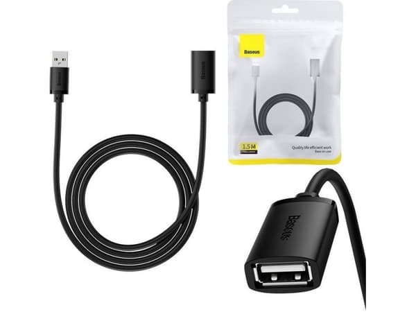 Baseus USB-A - USB-A 1,5 m USB-kabel Svart (B00631101111-00)