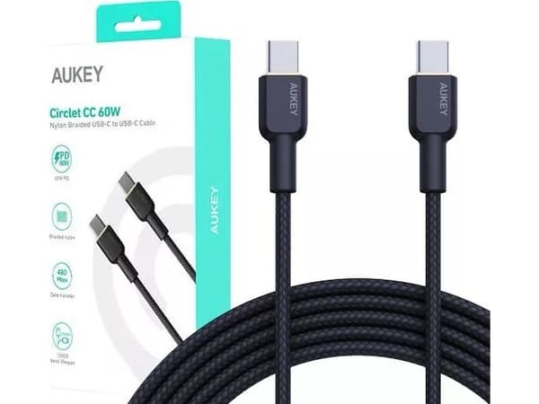 Aukey USB-C - USB-C USB-kabel 1 m Svart (CB-NCC1 BK)