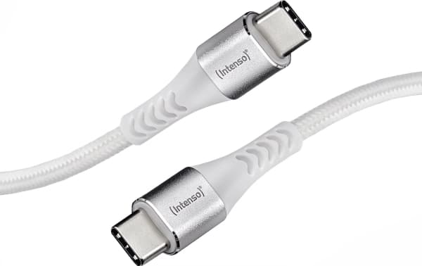 Intenso C315C - USB-kabel - 24 pin USB-C (hane) till 24 pin USB-C (hane) - USB 2.0 - 20 V - 3 A - 1.5 m - USB Power Delivery (60W) - vit